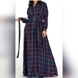 Plus Size Plaid Maxi Dress